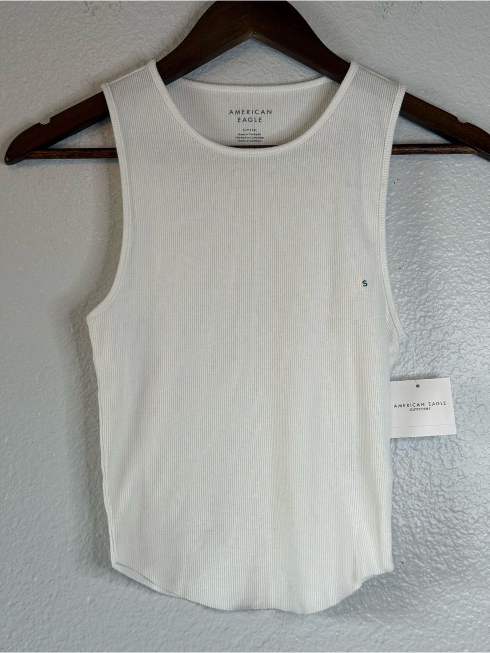 NWT American Eagle Ribbed Tank Top White Size Small